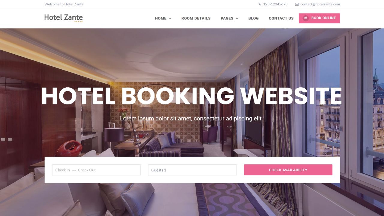 How to Make Hotel, Room or Hostel Booking Website with WordPress & Hotel Zante Theme