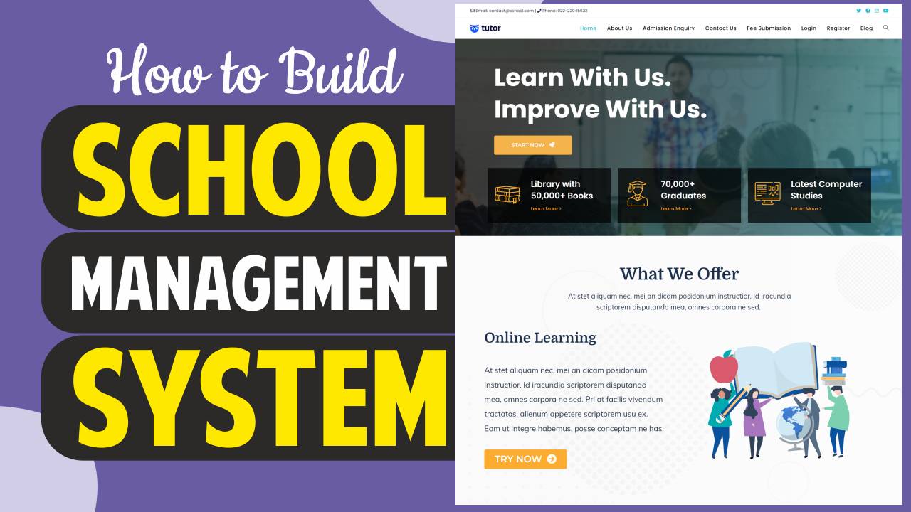 How to Make School Management System Website in WordPress   Attendance, Results, Timetable, SMS 2022